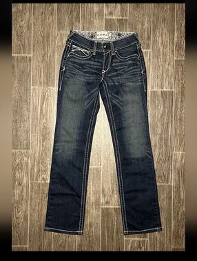 Ariat Real Jeans Womens 26R Blue Low Rise Boot Cut Stretch Denim Western Rodeo